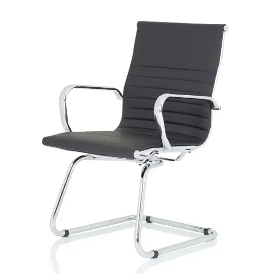 Nola Cantilever Visitor Chair - Black, Faux Leather product
