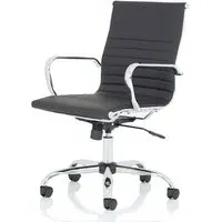 Nola Medium Back Executive Office Chair - Black, Faux Leather