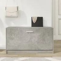 Nome Shoe Storage Bench with Flap - Concrete Effect