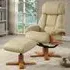 Norco Recliner Chair with Stool - Ivory, Leather
