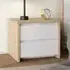 Norfolk 2-Drawer Bedside Cabinet - Hickory, White Gloss