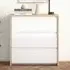 Norfolk 3-Drawer Chest - White Gloss, Jackson Hickory