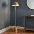 Norman Floor Lamp - White, Antique Brass
