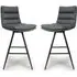 Norton Bar Chairs with Metal Legs - Grey, Leather