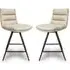 Norton Bar Chairs with Metal Legs - Taupe, Leather