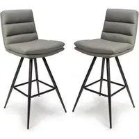 Norton Bar Chairs with Metal Legs - Truffle, PVC Fabric