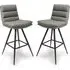 Norton Bar Chairs with Metal Legs - Truffle, PVC Fabric