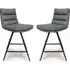 Norton Counter Bar Chairs with Footrest - Grey, Leather