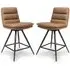 Norton Counter Bar Chairs with Footrest - Tan, Leather