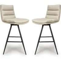 Norton Counter Bar Chairs with Footrest - Taupe, PVC