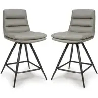 Norton Counter Bar Chairs with Footrest - Truffle, PVC