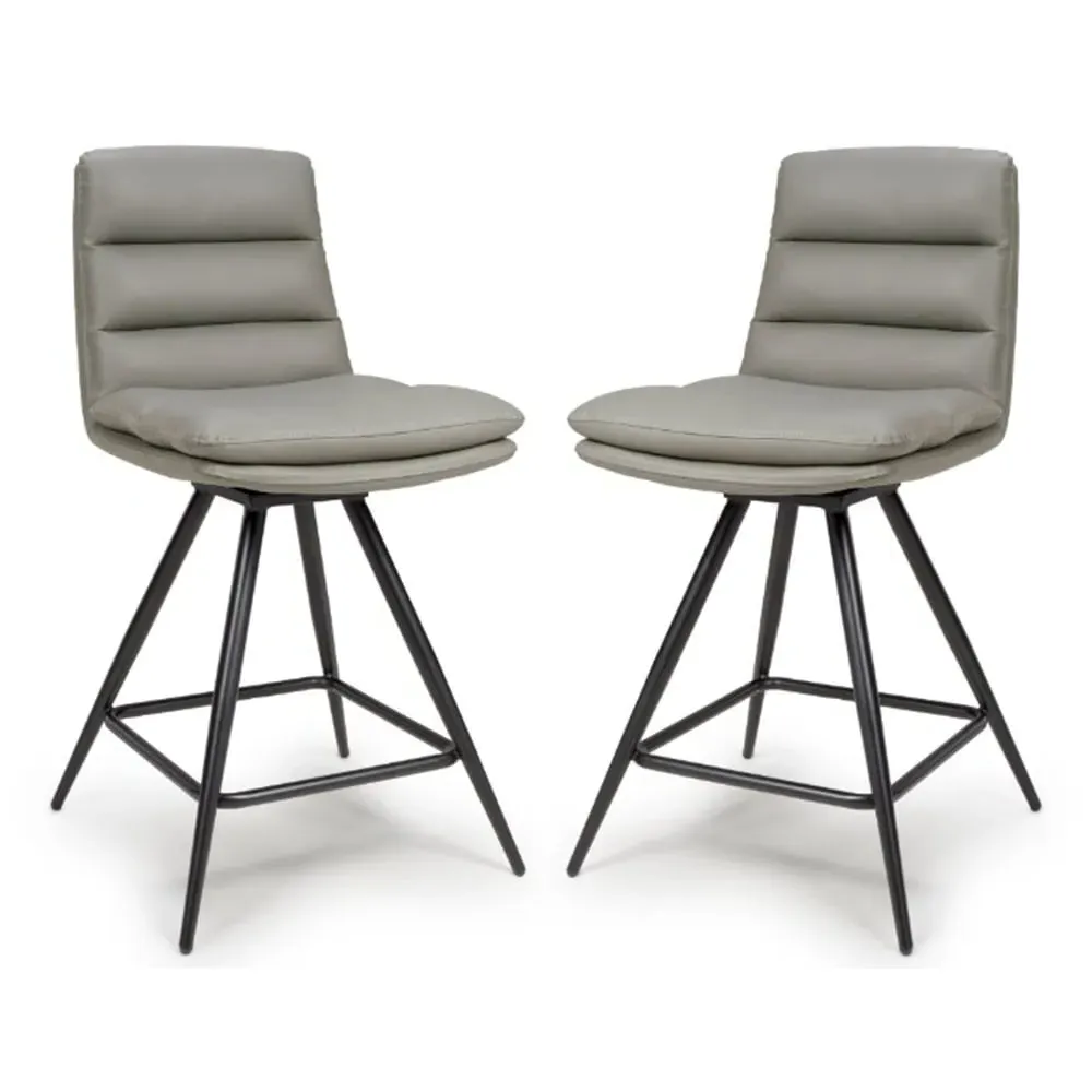 Norton Counter Bar Chairs with Footrest - Truffle, PVC
