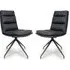 Norton Dining Chairs with Metal Legs - Black, Leather