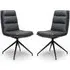 Norton Dining Chairs with Metal Legs - Grey, Leather