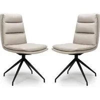 Norton Dining Chairs with Metal Legs - Taupe, PVC Fabric