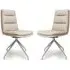Norton Dining Chairs with Steel Legs - Taupe, PVC Fabric