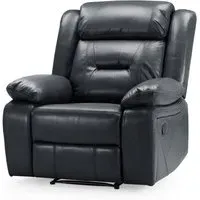 Norwich 1-Seater Recliner Sofa - Black, Faux Leather