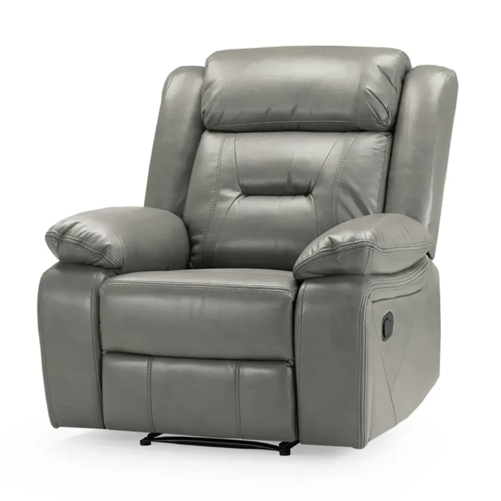 Norwich 1-Seater Recliner Sofa - Grey, Faux Leather