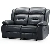 Norwich 2-Seater Recliner Sofa - Black, Faux Leather