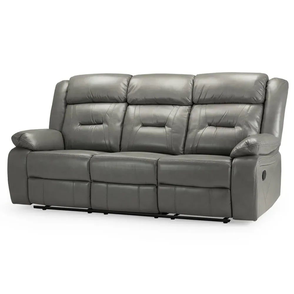 Norwich 3-Seater Recliner Sofa - Grey, Faux Leather