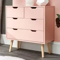 Norwich 4-Drawer Chest - Coral Pink