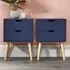 Norwich Bedside Cabinets Pair - Nightshadow Blue, Wood