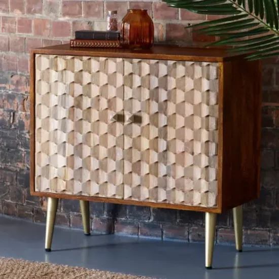 Nosid Sideboard with 2 Doors - Dark Walnut, Mango Wood image