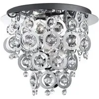 Nova 3 Light Acrylic Flush Light - Chrome