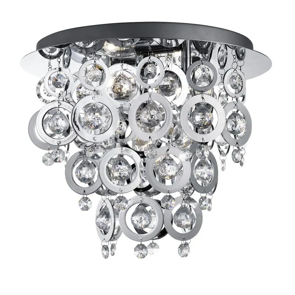 Nova 3 Light Acrylic Flush Light - Chrome image
