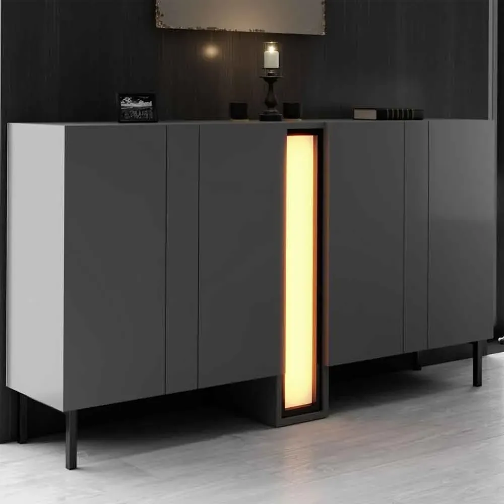Nova LED Sideboard with 4 Doors - Anthracite, Melamine product
