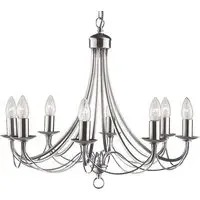 Nova Maypole 8 Light Ceiling Chandelier - Satin Silver