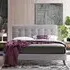 Novara Double Bed Frame - Light Grey, Fabric