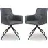 Novato Dining Chairs In Pair - Grey, Faux Leather