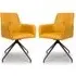 Novato Dining Chairs In Pair - Ochre, Faux Leather