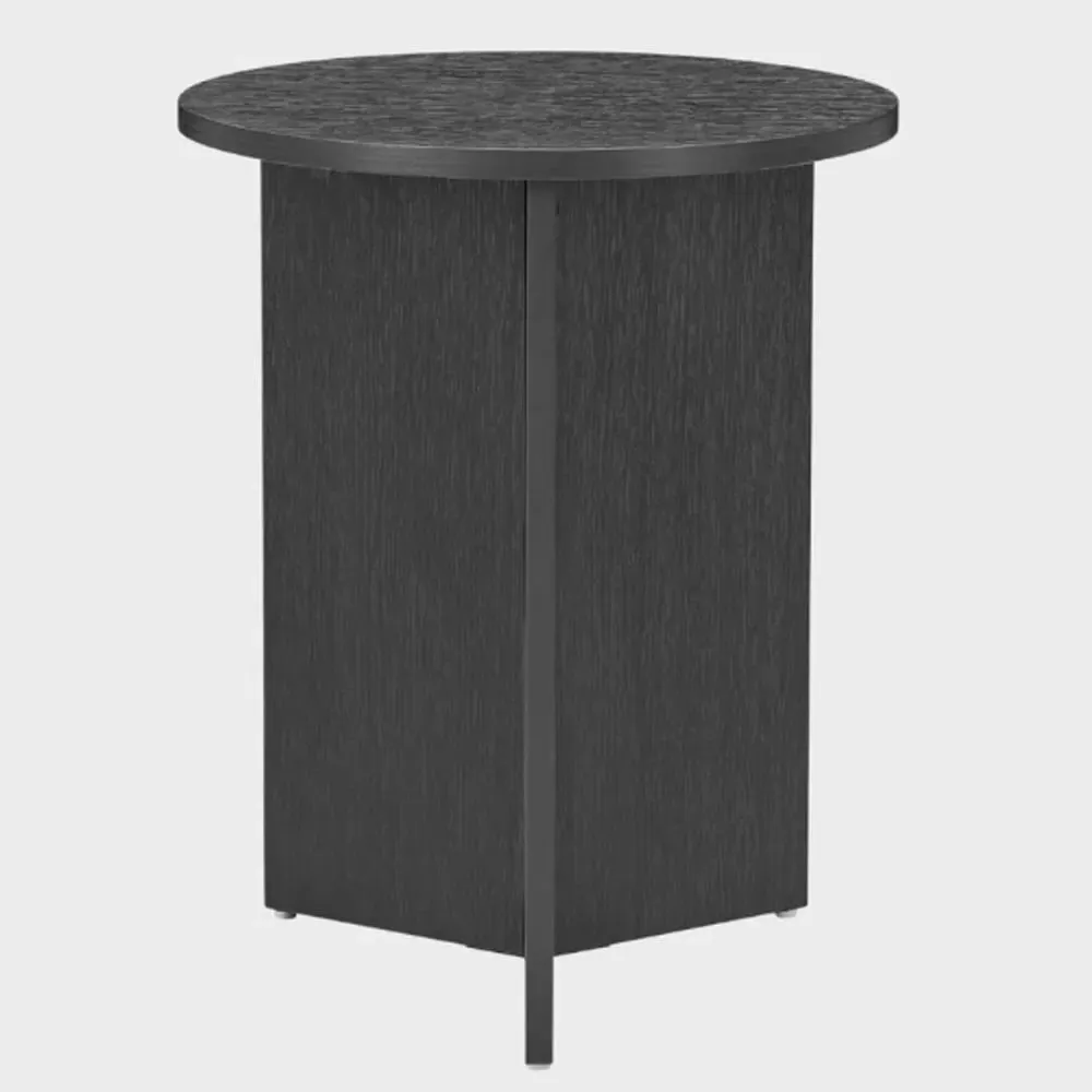 Novato Round Side Table - Black, MDF image