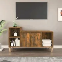 Novato TV Stand with 2 Doors - Smoked Oak, Engineered Wood
