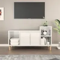 Novato TV Stand with 2 Doors - White, High Gloss