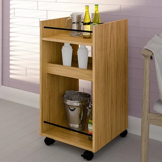 Nuneaton Wooden Drink Trolley - Oak Effect image