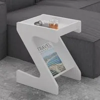 Nuneaton Z Shape Side Table - White