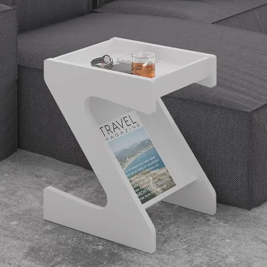 Nuneaton Z Shape Side Table - White image