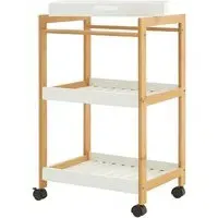 Nusakan 3-Tier Shelving Trolley - White, Bamboo