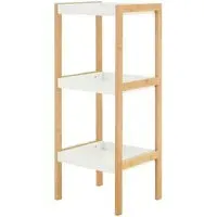 Nusakan 3-Tier Shelving Unit - White, Bamboo
