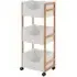 Nusakan 3-Tier Storage Trolley - White, Bamboo