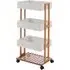 Nusakan 4-Tier Storage Trolley - White, Bamboo