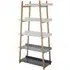 Nusakan 5-Tier Ladder Shelving Unit - White, Bamboo