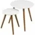 Nusakan Round Nest of 2 Tables - White, High Gloss