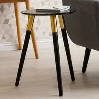 Nusakan Round Side Table - Black, Oak
