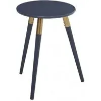Nusakan Round Side Table - Dark Grey, Rubber Wood