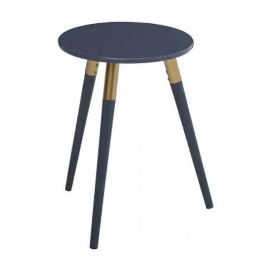 Nusakan Round Side Table - Dark Grey, Rubber Wood image