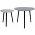 Nusakan Triangular Nest of 2 Tables - Grey, High Gloss